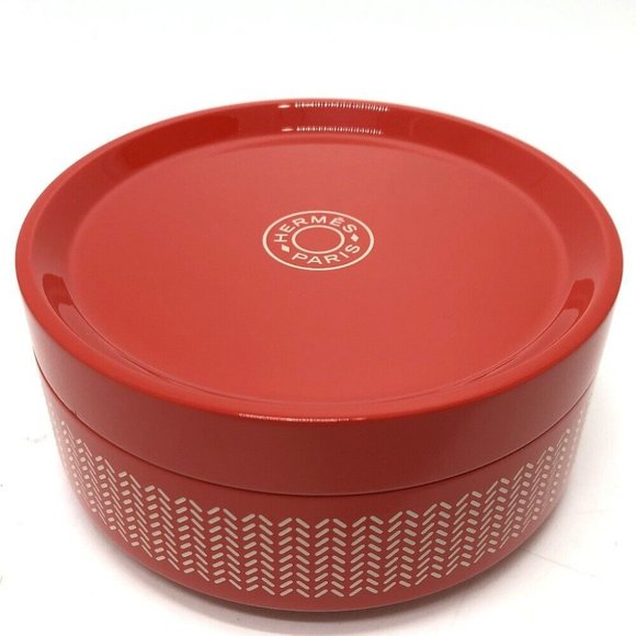 HERMES box Boudoir PM Interior accessory case lacquer Orange Based/White pattern - Picture 1 of 10